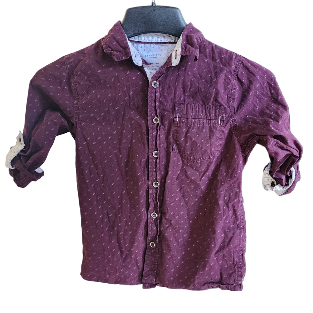 Level Ten Authentic Boys Button-Down Shirt (Size Small / 8)